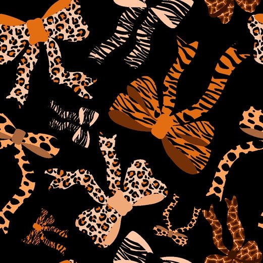 Animal Bows Print Design - Black or Nude Background