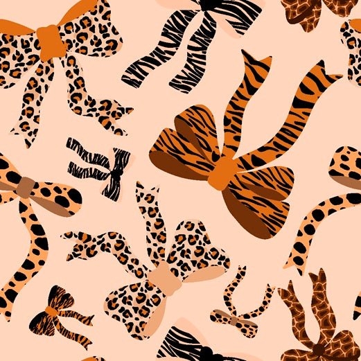 Animal Bows Print Design - Black or Nude Background