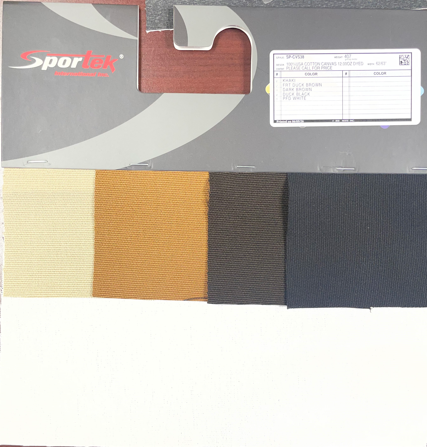 SP-CVS38 100% USA Cotton Canvas 11.5 oz Dyed Fabric