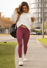 F78 Red Black Polka Dots printed