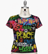 Graffiti Printed Spandex Fabric – Urban Street Art Stretch Fabric for Activewear, Streetwear & Fashion by the Yard - Spandexbyyard