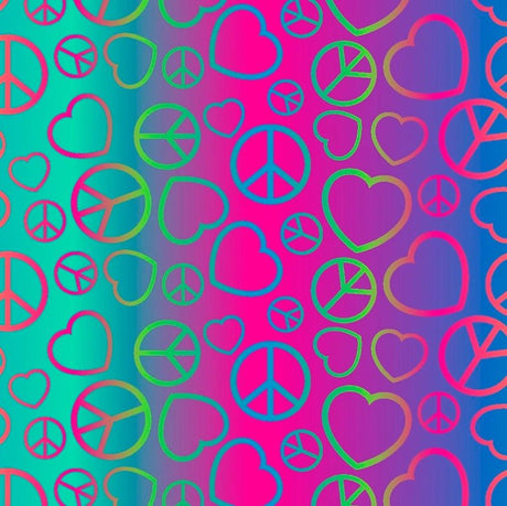 SPT-6682 | Ombre Hearts & Peace Symbols printable Design