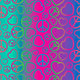 SPT-6682 Ombre Hearts & Peace Symbols Printed Spandex Fabric – Colorful Stretch Fabric for Activewear & Apparel by the Yard