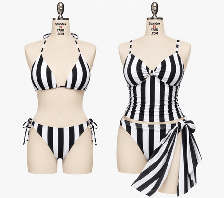 P - 1 in Stripe Printed Spandex Fabric by the Yard - Spandexbyyard