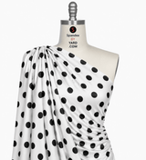P - 1150 Polka Dot Black & White Printed Spandex Fabric – Stretch Fabric for Swimwear, Leggings & Activewear by the Yard - Spandexbyyard