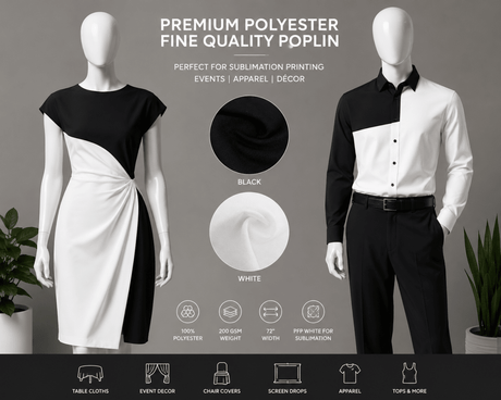 P-4372 100% Polyester Fine Quality Poplin 72 in wide for Table Cloth and Event Products, Tops - Spandexbyyard