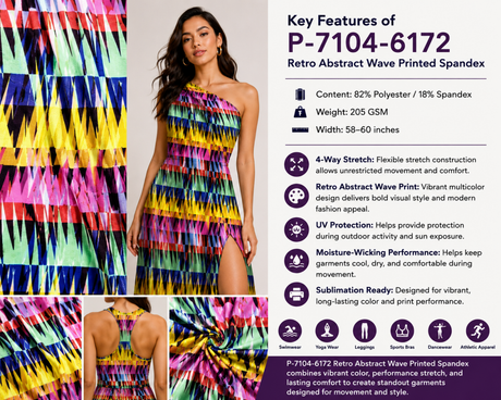 P - SPT01 Abstract Print Spandex Fabric by the Yard - Spandexbyyard