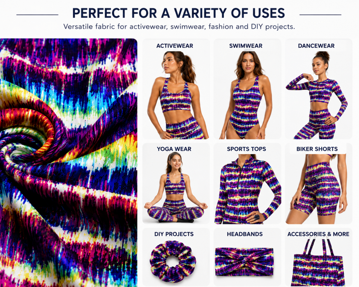 P - SPT02| Printed Spandex Fabric for Swimwear | Sportek Poly - Spandex Tricot - Spandexbyyard