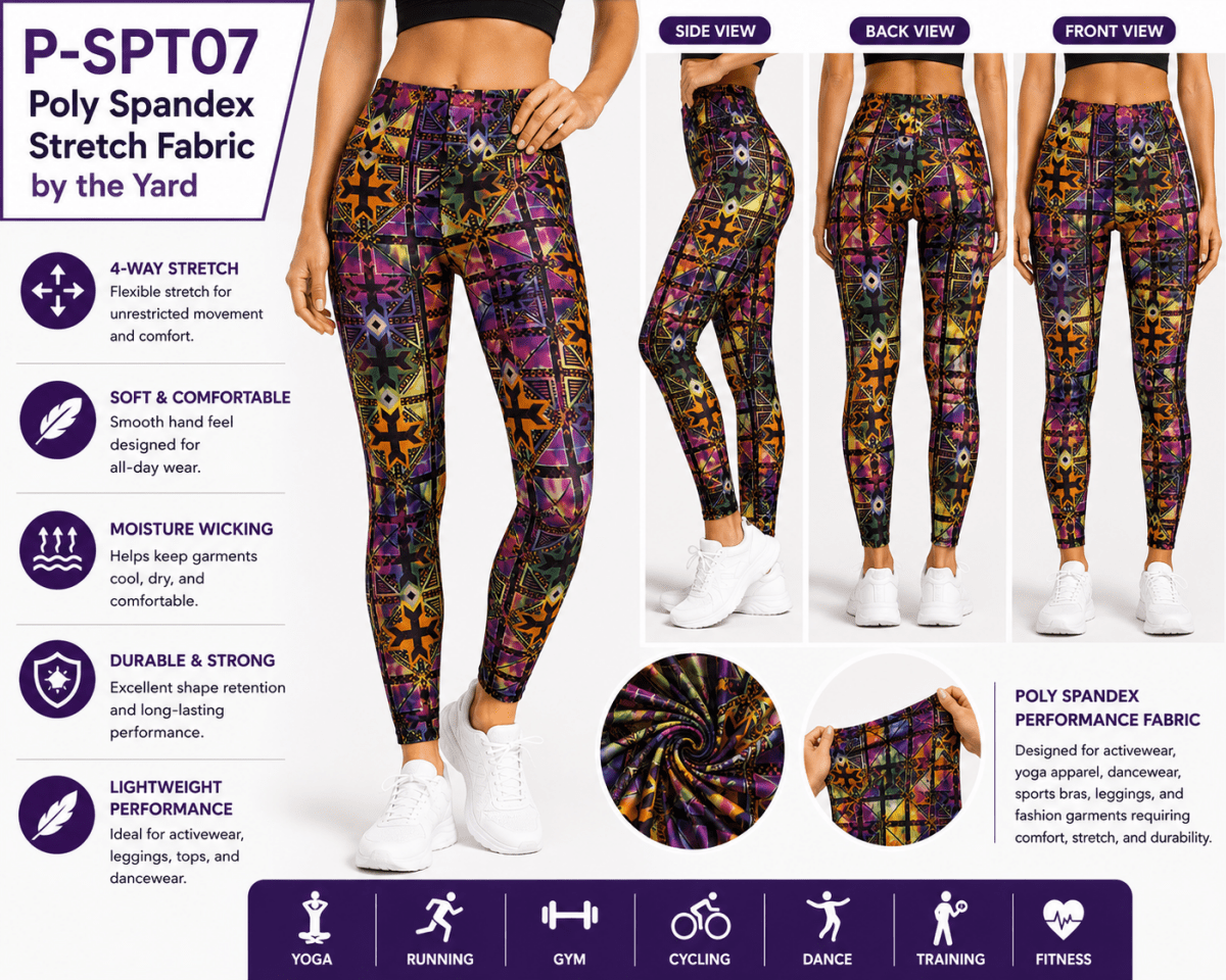 P - SPT07 Poly Spandex Stretch Fabric by the Yard - Spandexbyyard