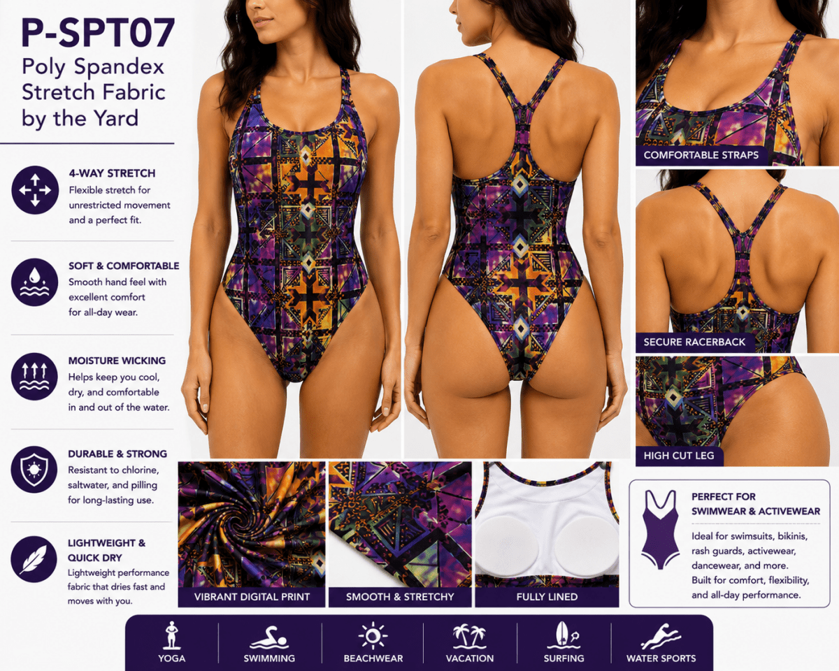 P - SPT07 Poly Spandex Stretch Fabric by the Yard - Spandexbyyard