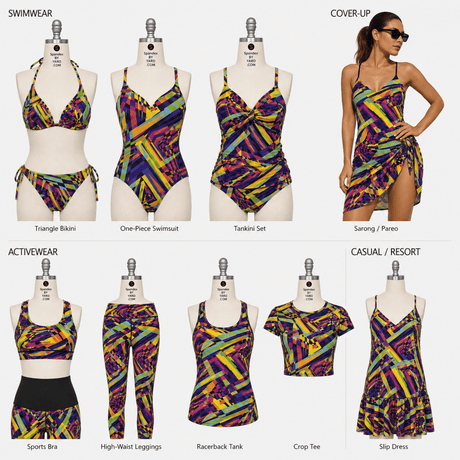 P - SPT101 - 01 | geometric, abstract, Printed Spandex - Spandexbyyard