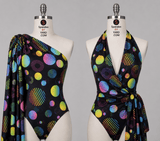 P-SPT6601-41-CIRCLES Polyester Spandex Tricot Fabric by the Yard - Spandexbyyard