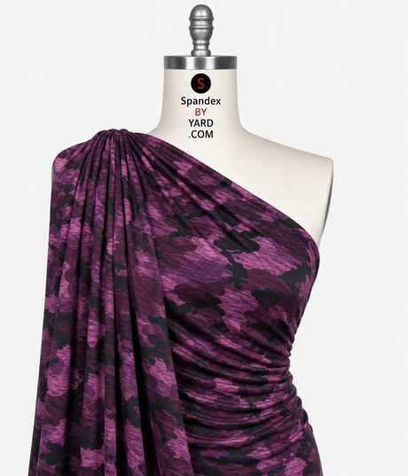 P - X8 - B - MIR215 - 00 Purple Sunset Double Brushed Performance Fabric by the Yard - Spandexbyyard