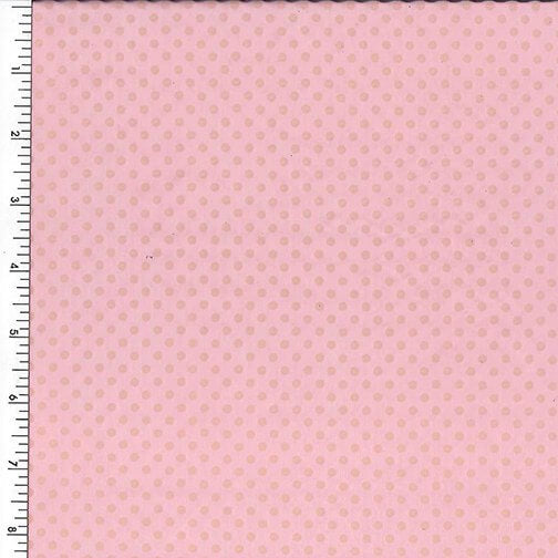 PENP90 Foil Dot fabric in pink with gold dots, ideal for athletic wear like swimwear, leggings, bras, and yoga apparel, 95% Poly 5% Spandex.