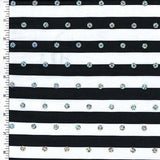 PLYC74 Black and White Stripes Sequence Printed Spandex - Spandexbyyard