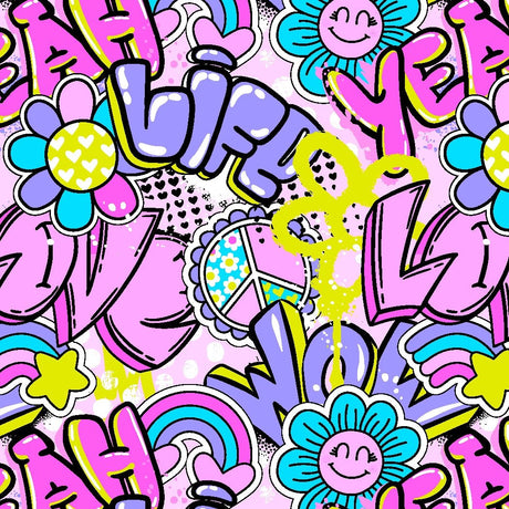 Model: SPT-6681 | Pop Life Graffiti Mix printable design - Spandexbyyard