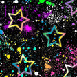 Rainbow Star Splatter2 – Colorful Star & Paint Splatter Print - Spandexbyyard