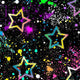 Rainbow Star Splatter2 – Colorful Star & Paint Splatter Print - Spandexbyyard