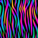 SPT-6678 Rainbow Tiger Stripe Printed Spandex Fabric – Neon Stretch Fabric for Apparel by the Yard