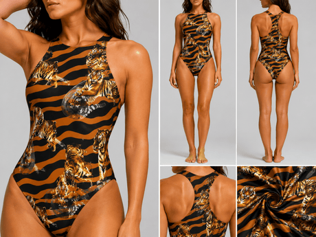 SP-DP3605 Tiger Ghost Printed Spandex Fabric – Animal Print Stretch Fabric for Activewear by the Yard - Spandexbyyard