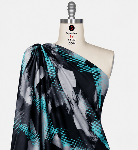 SP - NP2642 Abstract Race Nylon Spandex Digitally Wet Print - Spandexbyyard