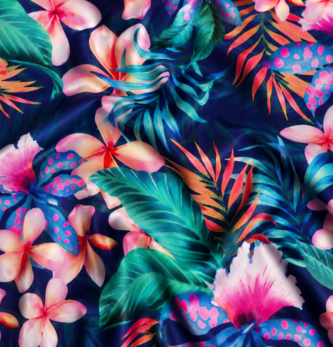 SP - NP2662 Navy Blue Green Pink Nylon Spandex Digitally Wet Print - Spandexbyyard