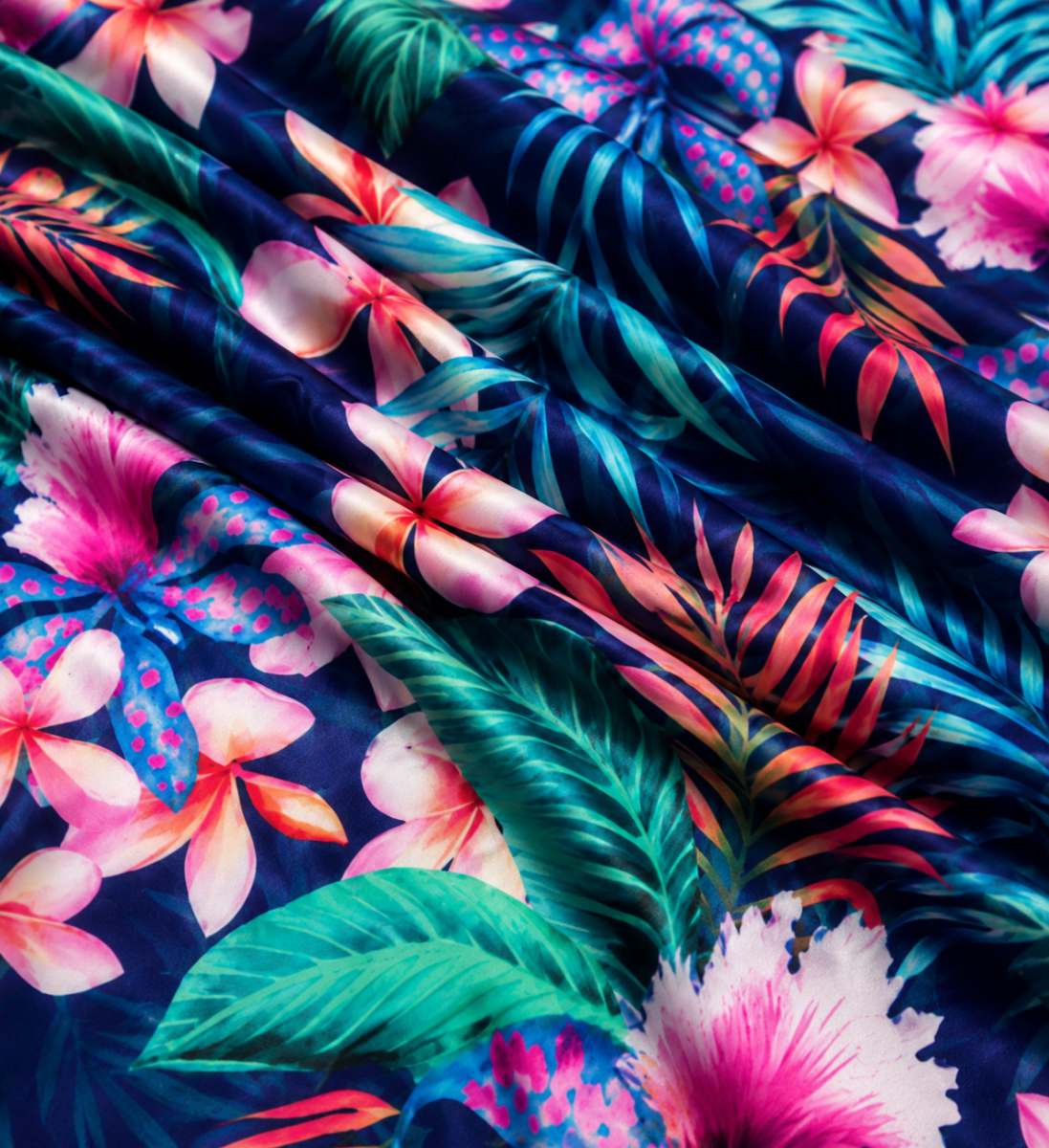 SP - NP2662 Navy Blue Green Pink Nylon Spandex Digitally Wet Print - Spandexbyyard