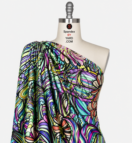 SP - NP2702 Waves of Serenity Nylon Spandex Digitally Wet Print - Spandexbyyard