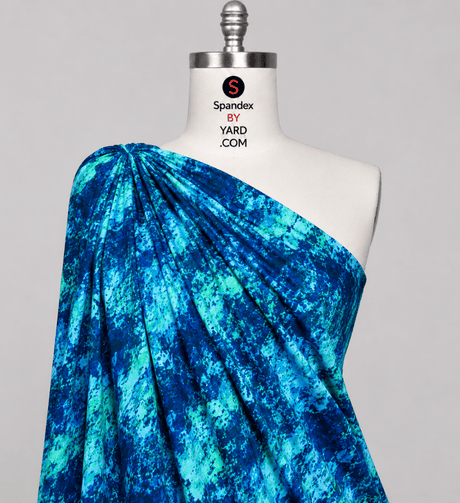 SP-NP2722 Deep Glacier Nylon Spandex Digitally Wet Print - Spandexbyyard
