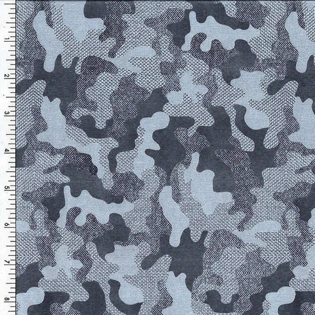 SP - NP2759 Vintage Denim Camo Printed Spandex - Spandexbyyard