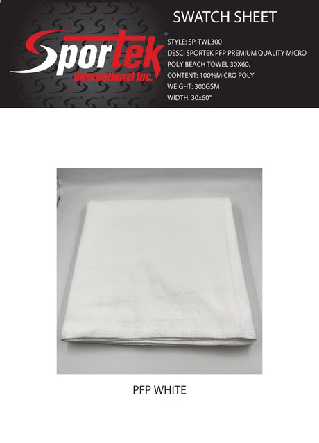 SP - TWL300 Sportek PFP Premium Quality Micro Poly Beach Towel 30x60 - Spandexbyyard