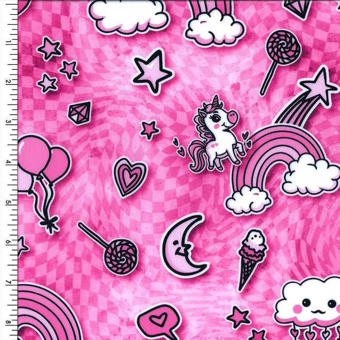 SPT 6626 - 04 Pink (Warped Checker) - Spandexbyyard