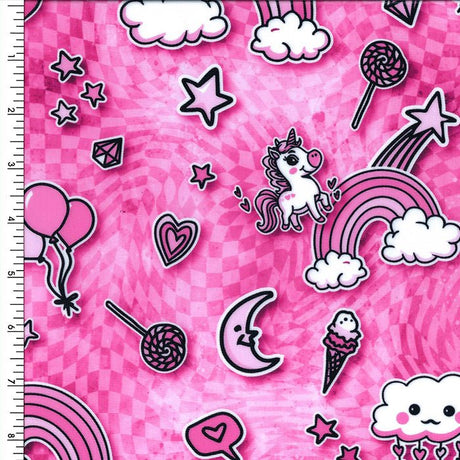 SPT 6626 - 04 Pink (Warped Checker) - Spandexbyyard