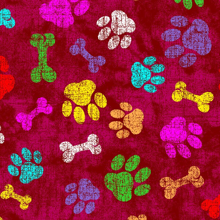 Paws and Bones Pet Pattern Sublimation Spandex | Spandexbyyard