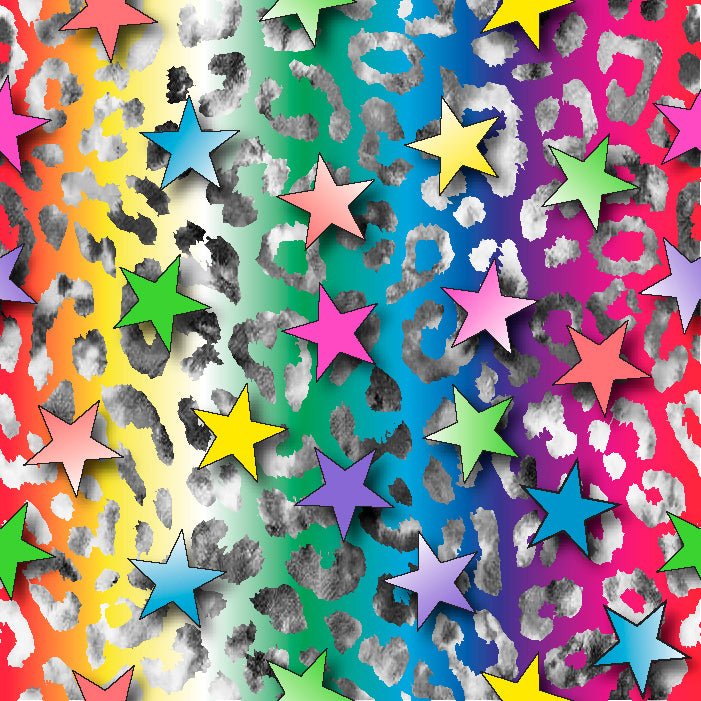 Rainbow Leopard Print Design - Spandexbyyard