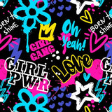 SPT-6683 | Girl Power pattern printed spandex