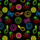 SPT - 6695 Neon Things Printed Spandex Fabric - Spandexbyyard