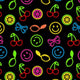 SPT - 6695 Neon Things Printed Spandex Fabric - Spandexbyyard
