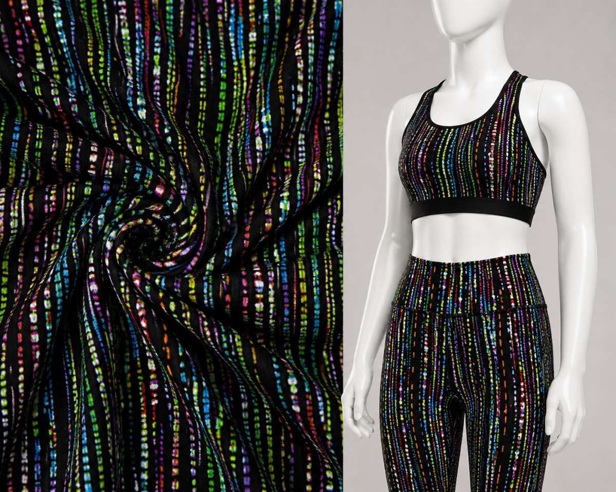 SPT13 - 1 Abstract Printed Spandex Fabric by the Yard – 4 Way Stretch Activewear Fabric - Spandexbyyard