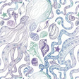 SWO1763 - 1 Printed Spandex Fabric | Ocean Shell Design - Spandexbyyard