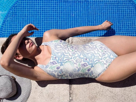 SWO1763 - 1 Printed Spandex Fabric | Ocean Shell Design - Spandexbyyard