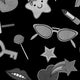 Trendy Patches Printed Spandex Fabric – Pop Icons Pattern Stretch Fabric by the Yard