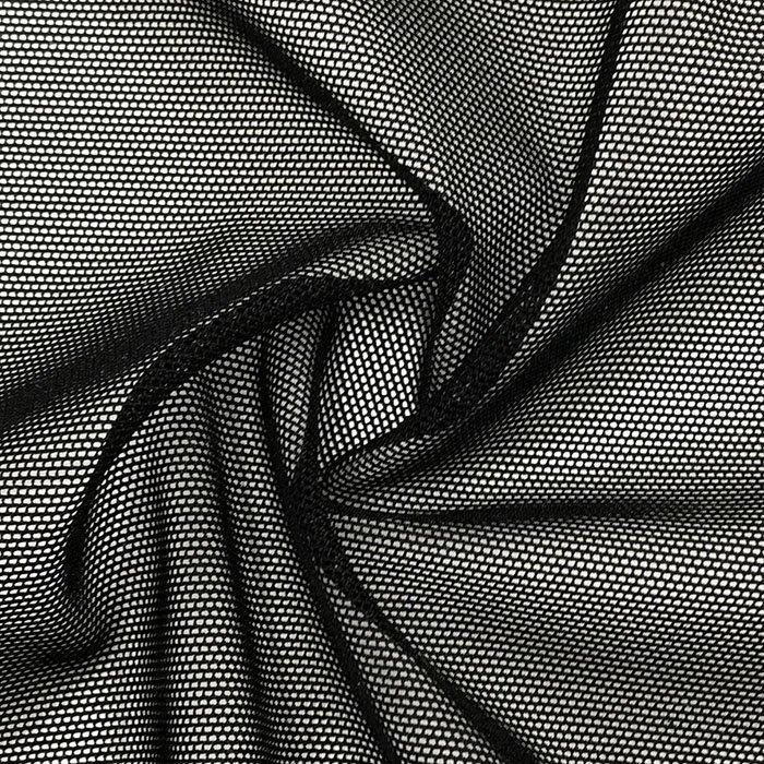 Solid Power Mesh Fabric Nylon Spandex 60 Wide Stretch Sold BTY Many Colors (Black)