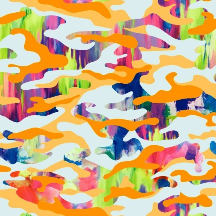 Painted Camouflage Spandex Fabric – Artistic Camo Stretch Fabric