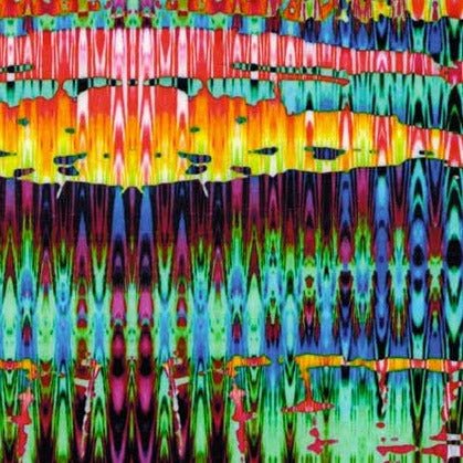 Abstract multicolor printed nylon spandex fabric for activewear leggings and swimwear