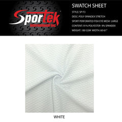 SP-F3 | Poly Spandex Stretch Sport Perforated Fish Eye Mesh LargeSpandex, Stretch MeshSpandexByYard/SportekSpandexbyyard