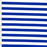 AT - 1044 Navy white stripe printed spandex - Spandexbyyard