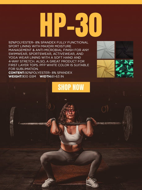 HP - 30 Fully functional sport lining - Spandexbyyard
