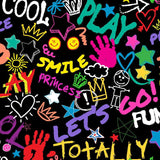 kids word play printed spandex fabric colorful letters pattern for kids clothing