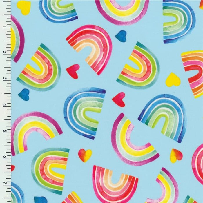 P - 40480 color 1001 Rainbow heart - Spandexbyyard